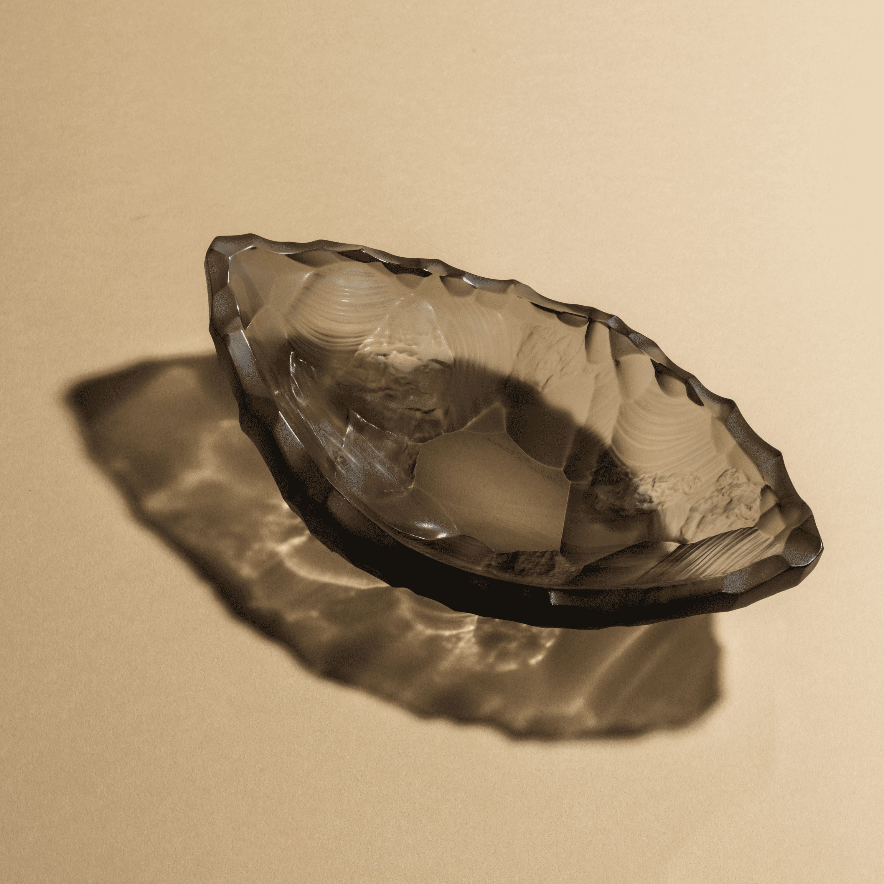 Lalique Silex coppa piccola S in cristallo grigio