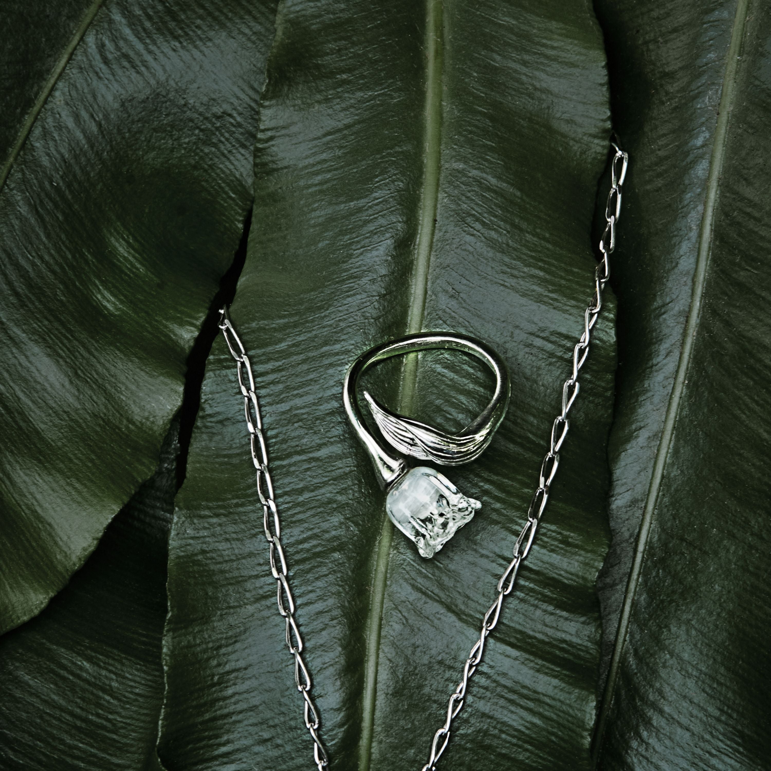 René Lalique Muguet anello argento mughetto misura 53