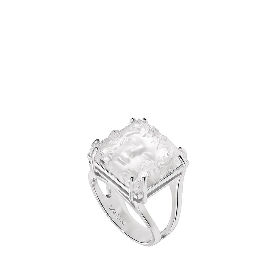 Lalique Aréthuse Anello Argento Cristallo Incolore