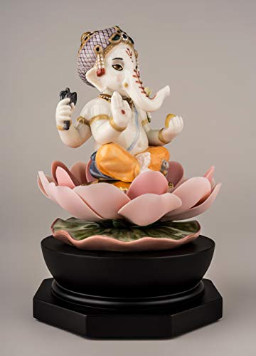 Lladró Sculture Ganesha con Loto figurina divinità