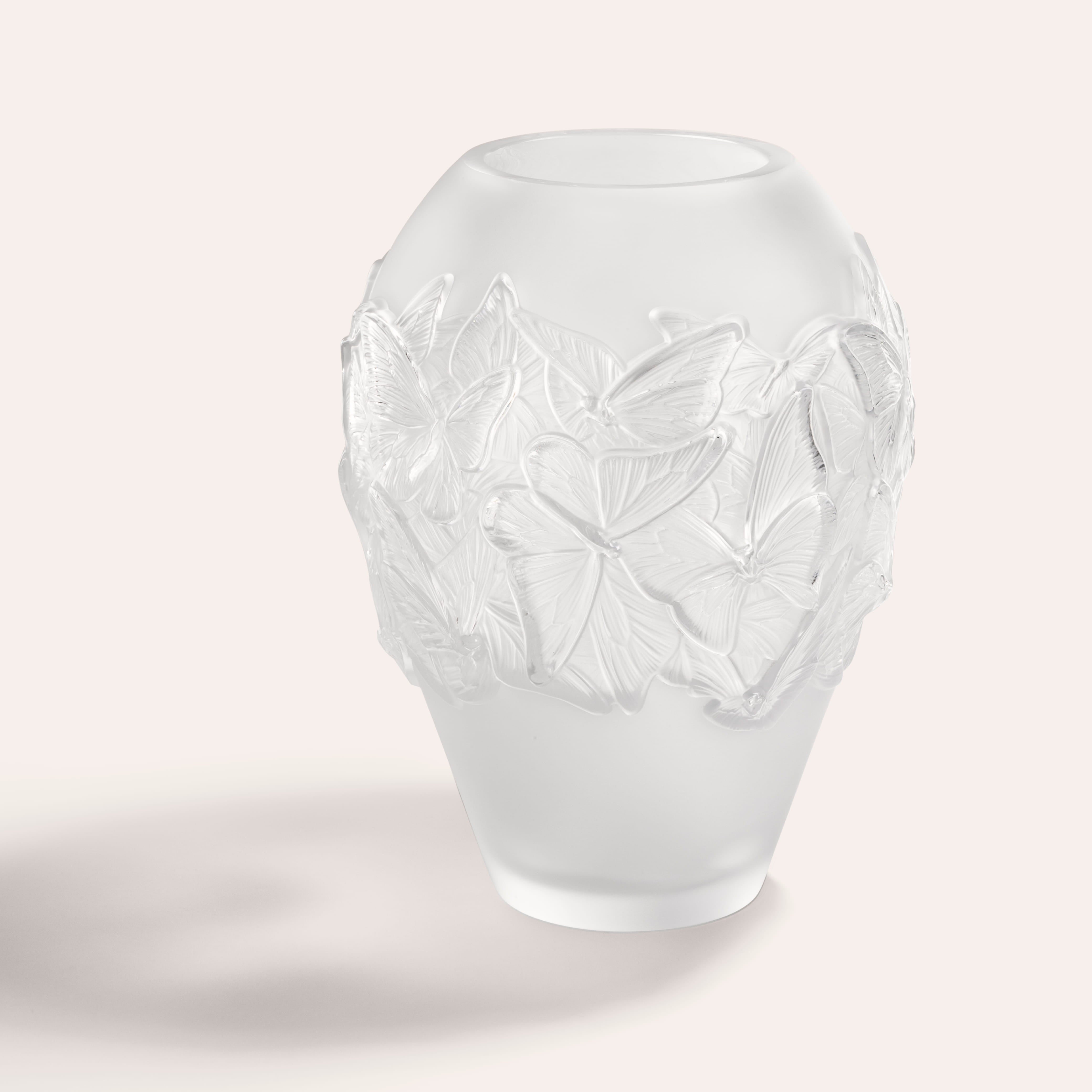 Lalique Papillons vaso cristallo taglia M farfalle