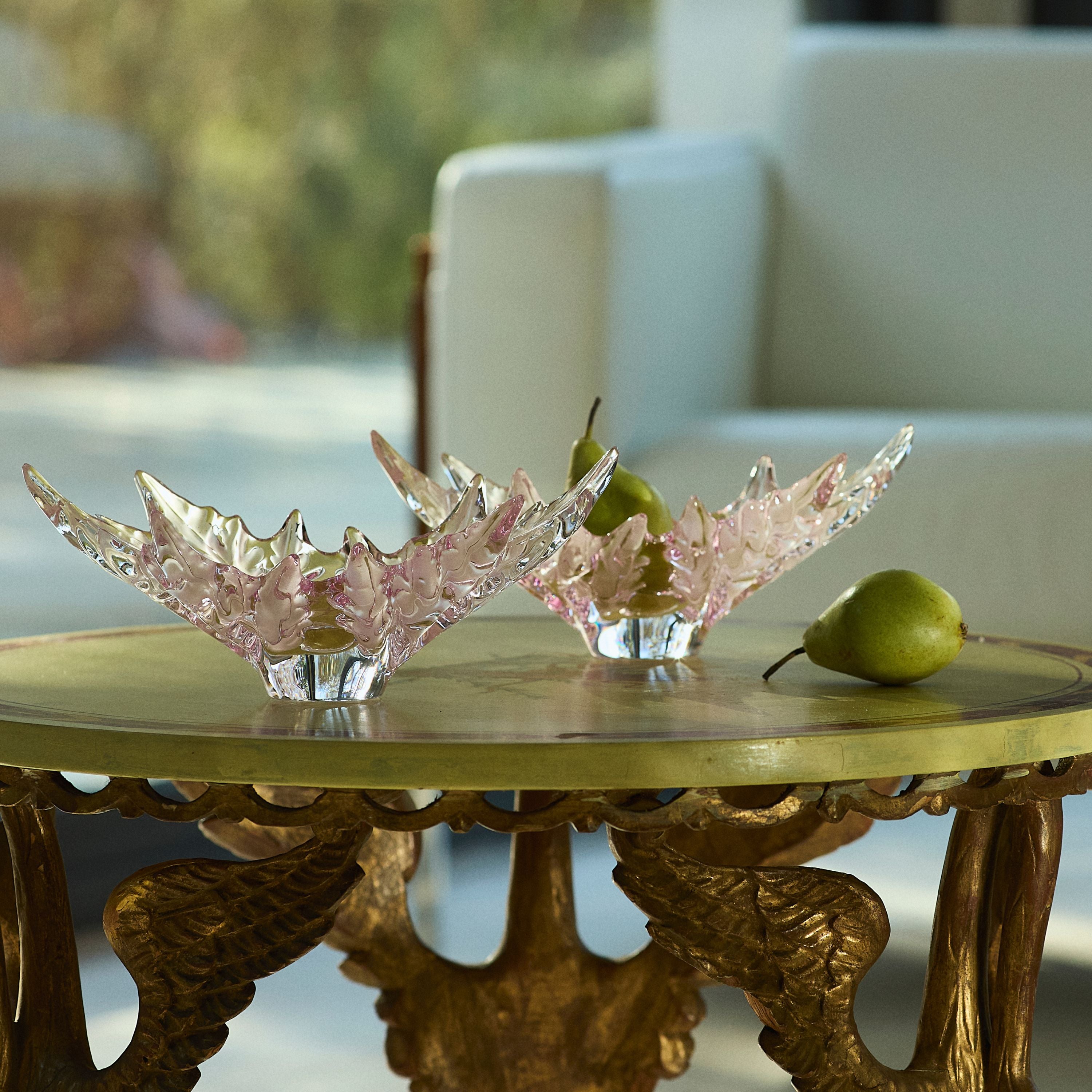 René Lalique Champs-Élysées coppa cristallo rosa taglia S