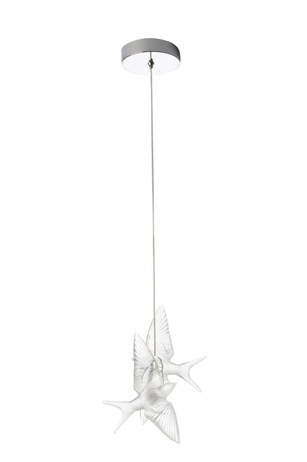 Lalique 2 Hirondelles plafoniera cristallo rondini One Size