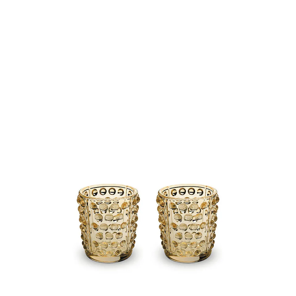 René Lalique Mossi Set 2 Portacandele Cristallo Oro