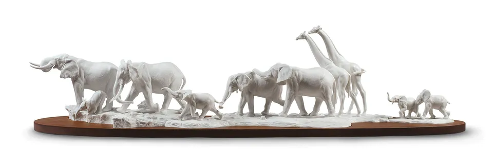 Lladró Alta Porcellana Savana Africana scultura elefante porcellana