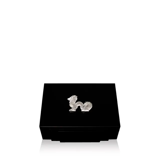 Lalique Dragon Portagioie cristallo nero taglia S