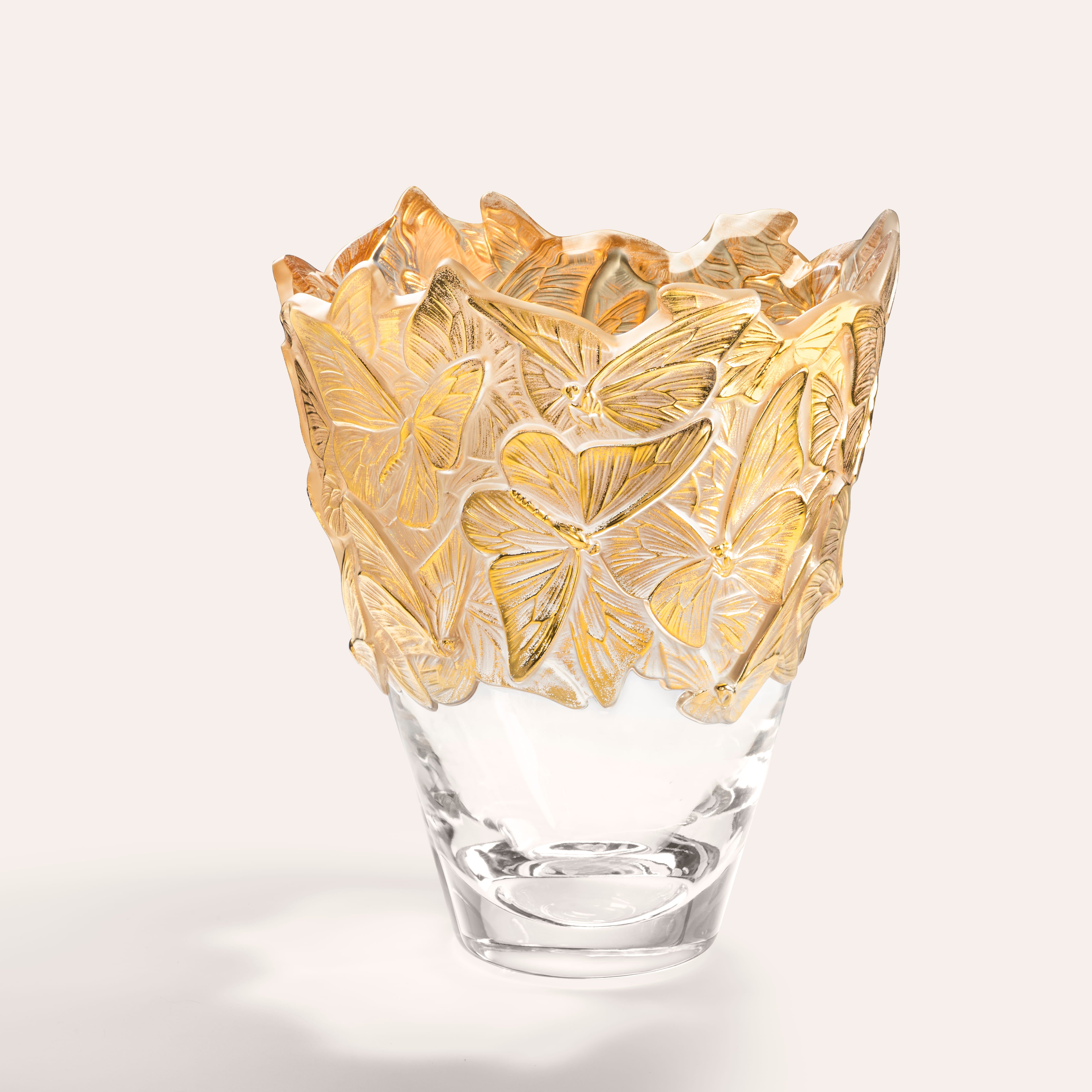 Lalique Papillons Vaso Cristallo Farfalle Taglia L