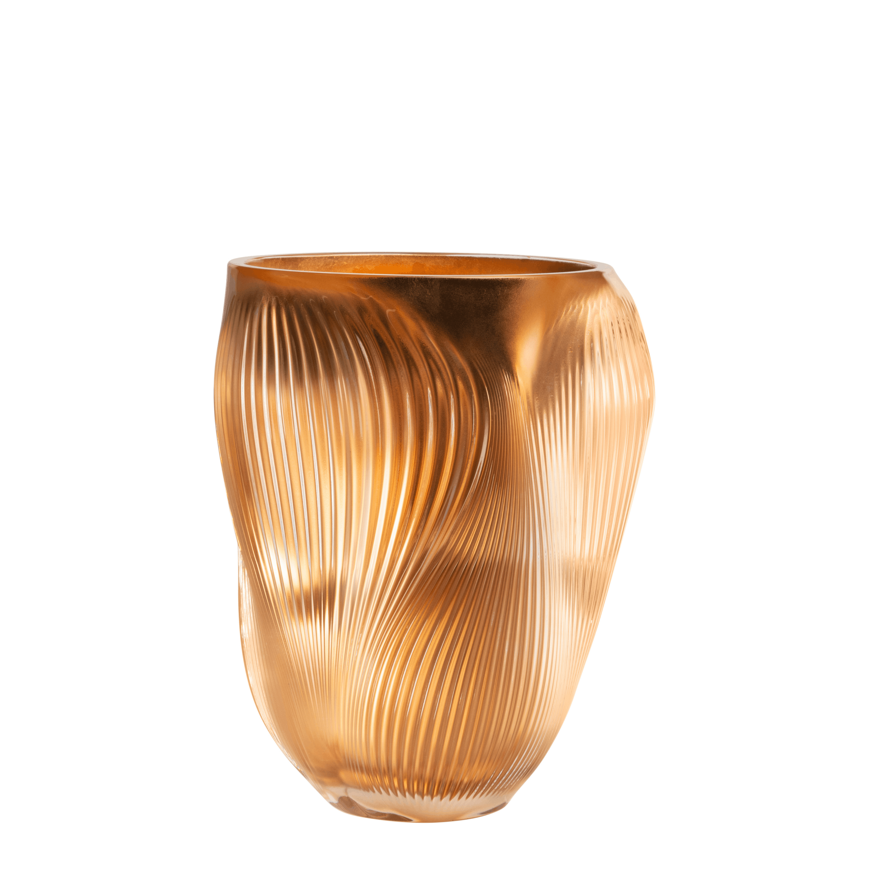 René Lalique Alizé Vaso Grande L oro rosa cristallo
