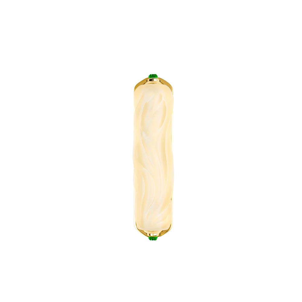 René Lalique Mezuzah by Irma scultura cristallo S dorata