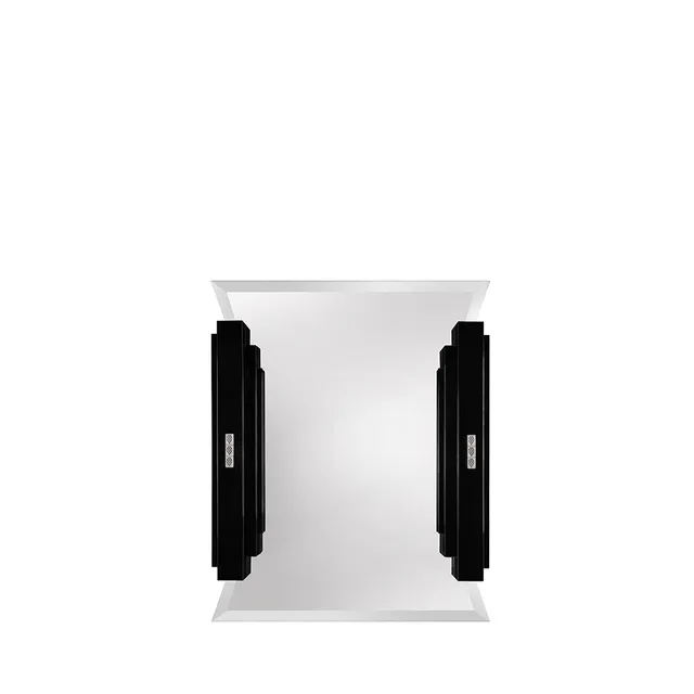 René Lalique Raisins specchio trucco curvo cristallo nero
