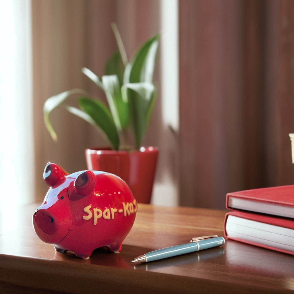 Sparschwein Company Spar-Kasse salvadanaio maialino rosso 12,5 cm