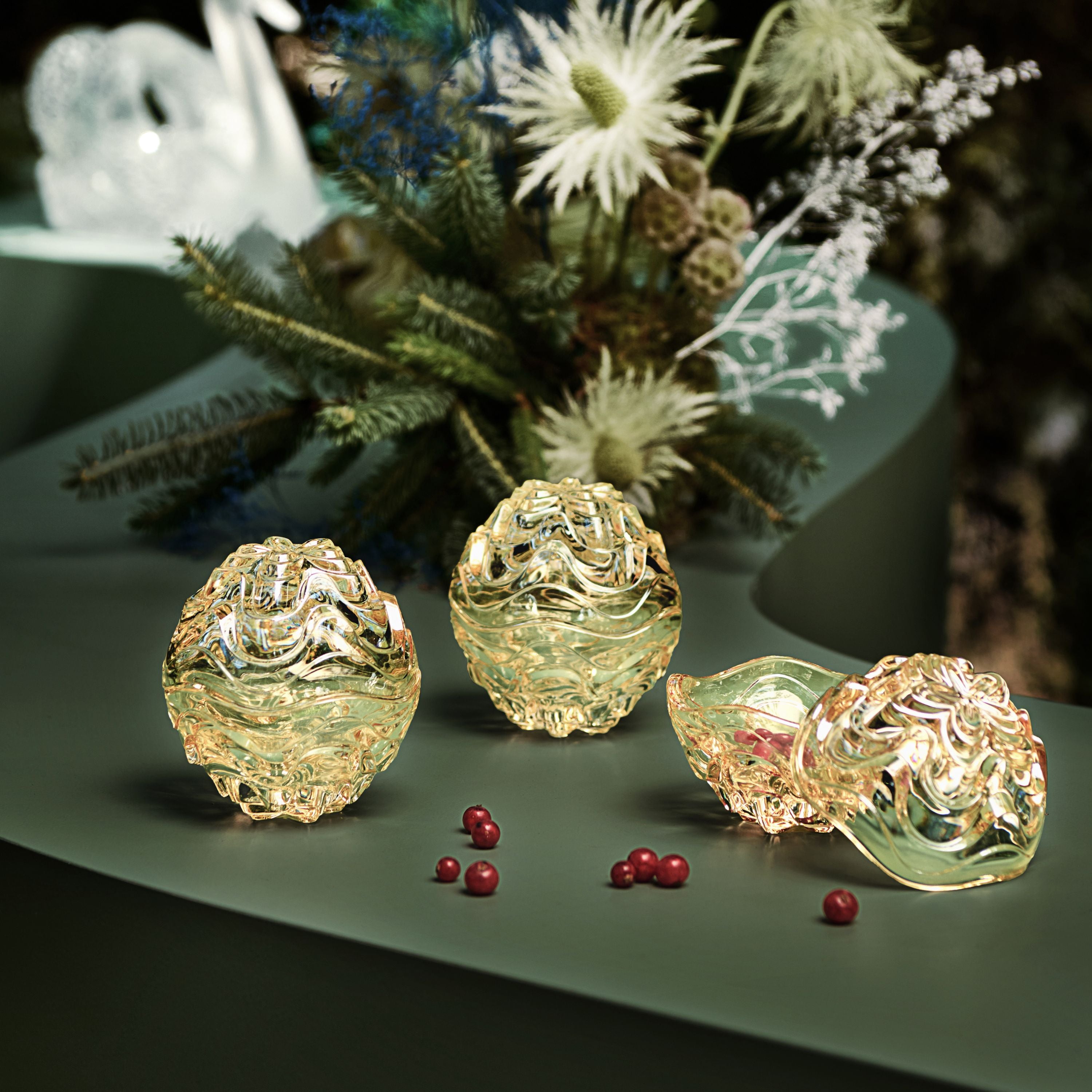 René Lalique Vibration Scatola Cristallo Oro One Size