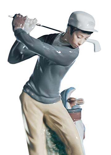 Lladró Sculture Giocatore Golf Figurina Porcellana Uomo Sport