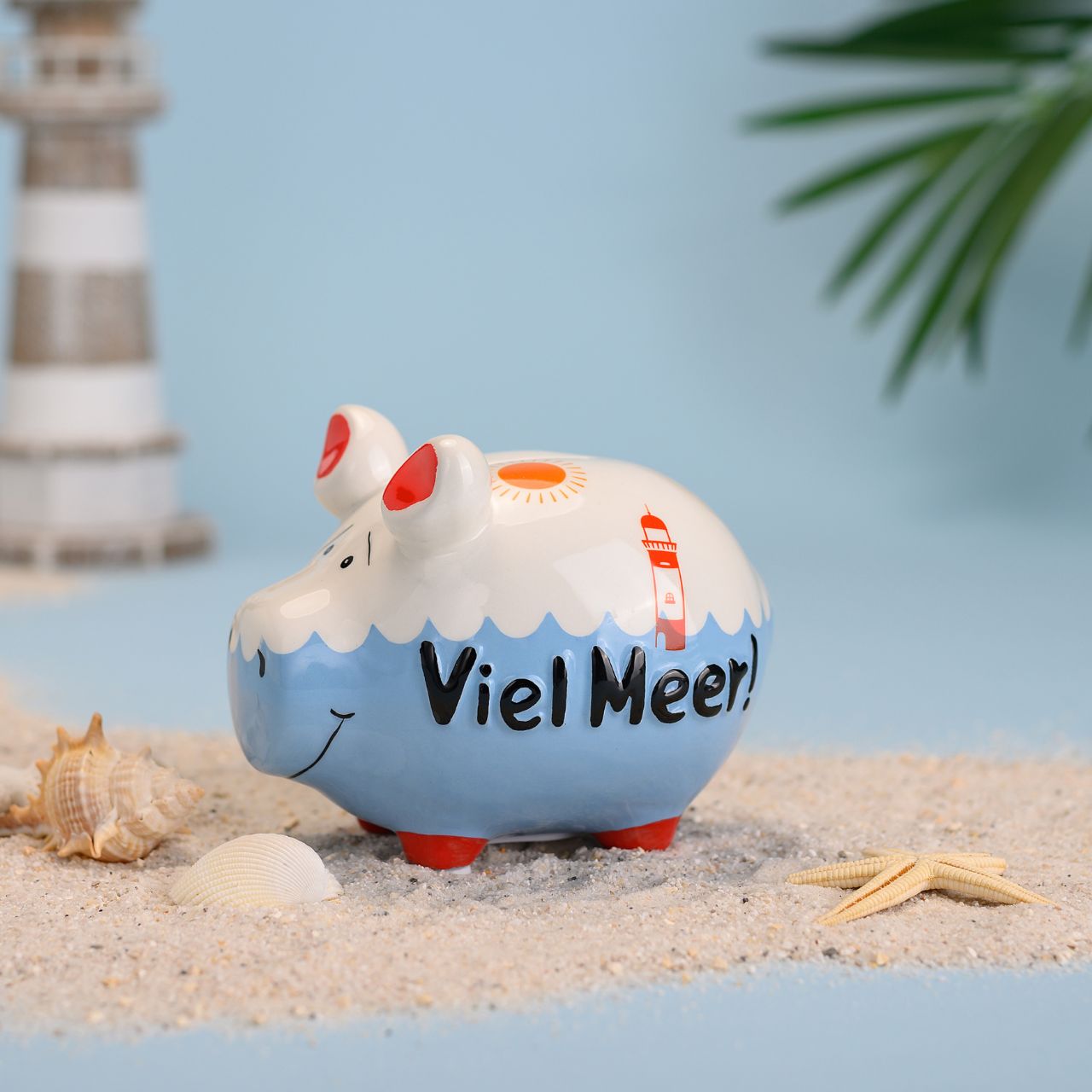 Sparschwein Kleinschweine Viel Meer Salvadanaio 12,5 cm
