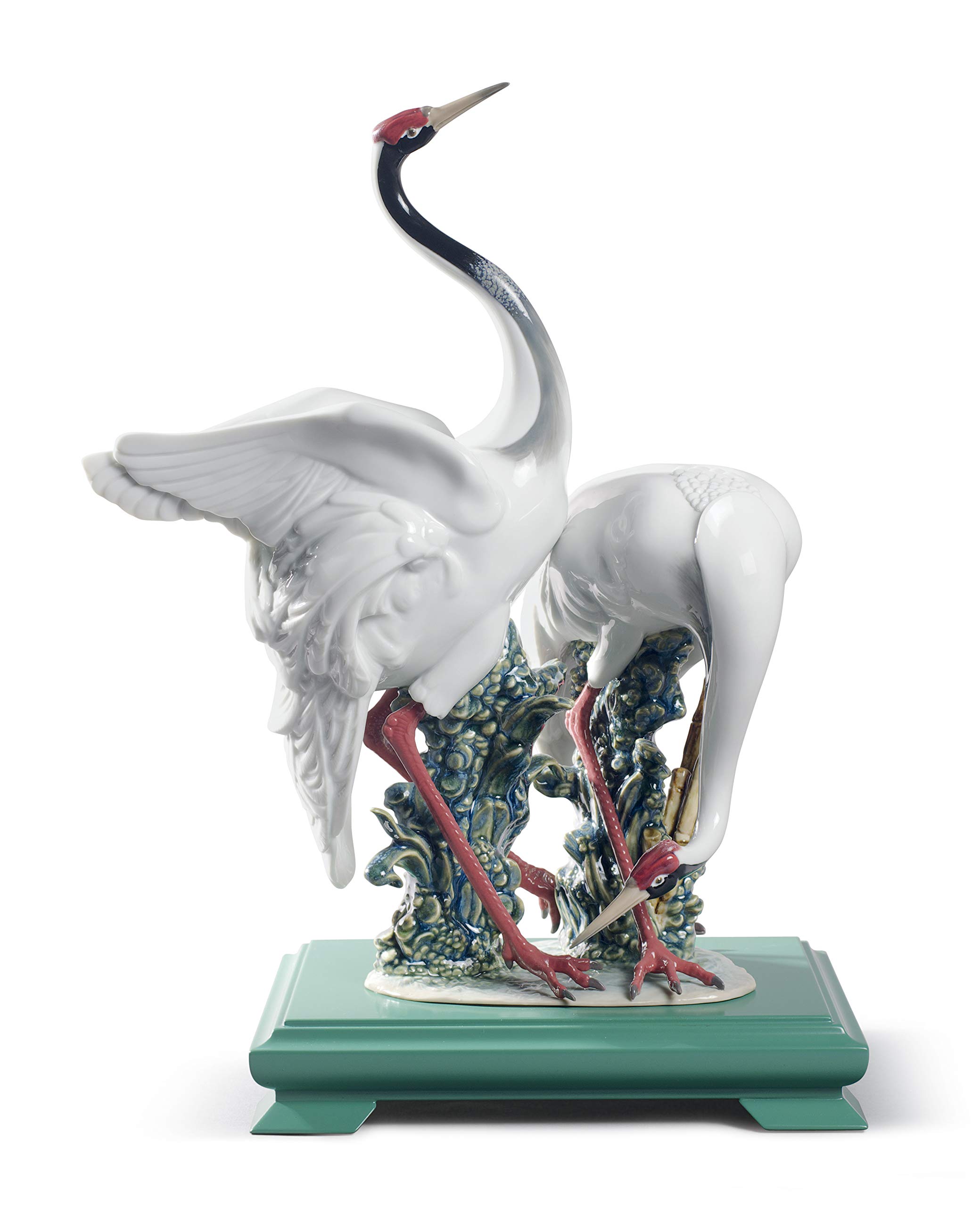 Lladró Alta Porcellana Scultura Coppia di gru porcellana