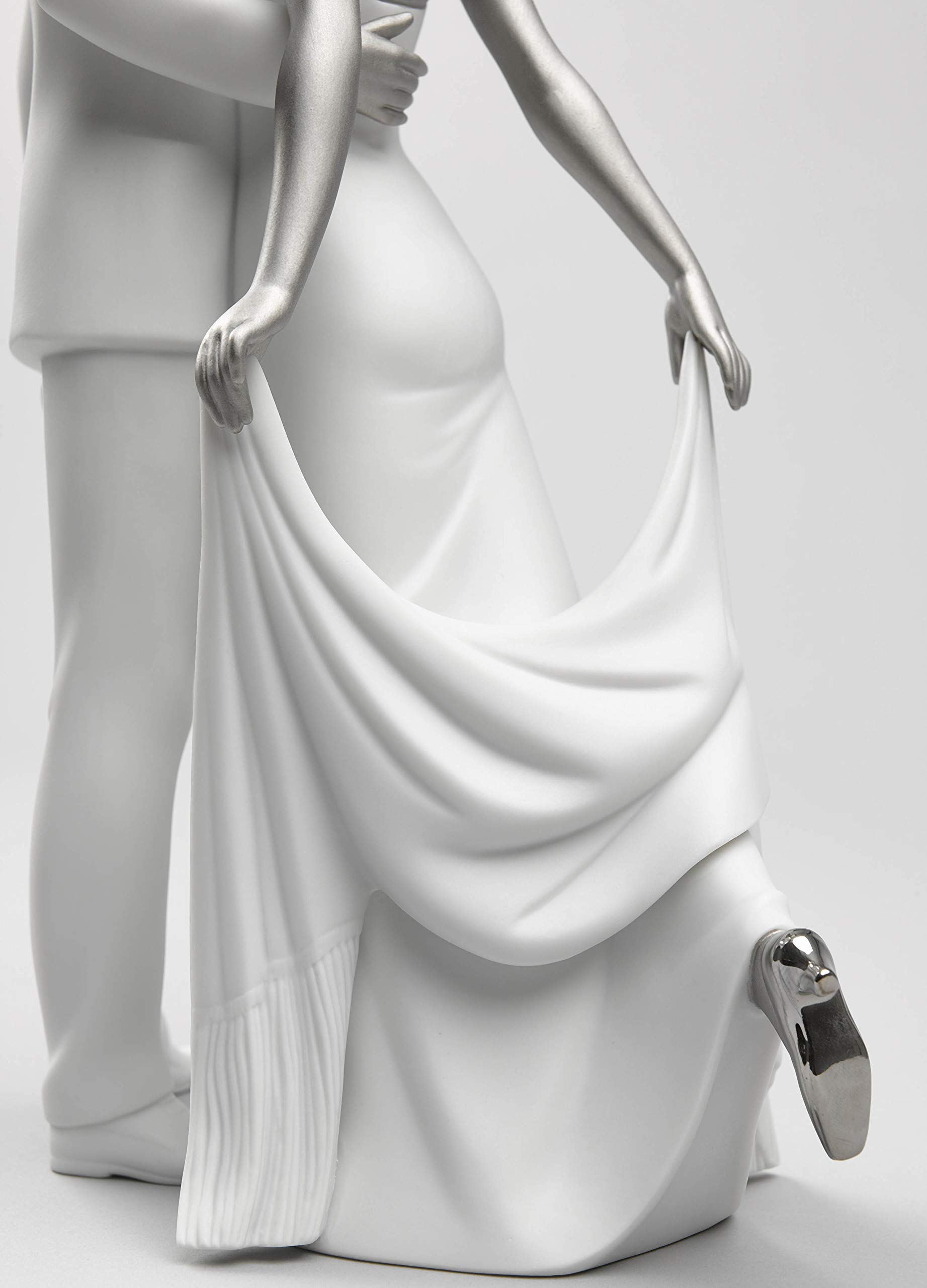 Lladró Sculture Coppia Felice Anniversario Figurina Lustro Argento