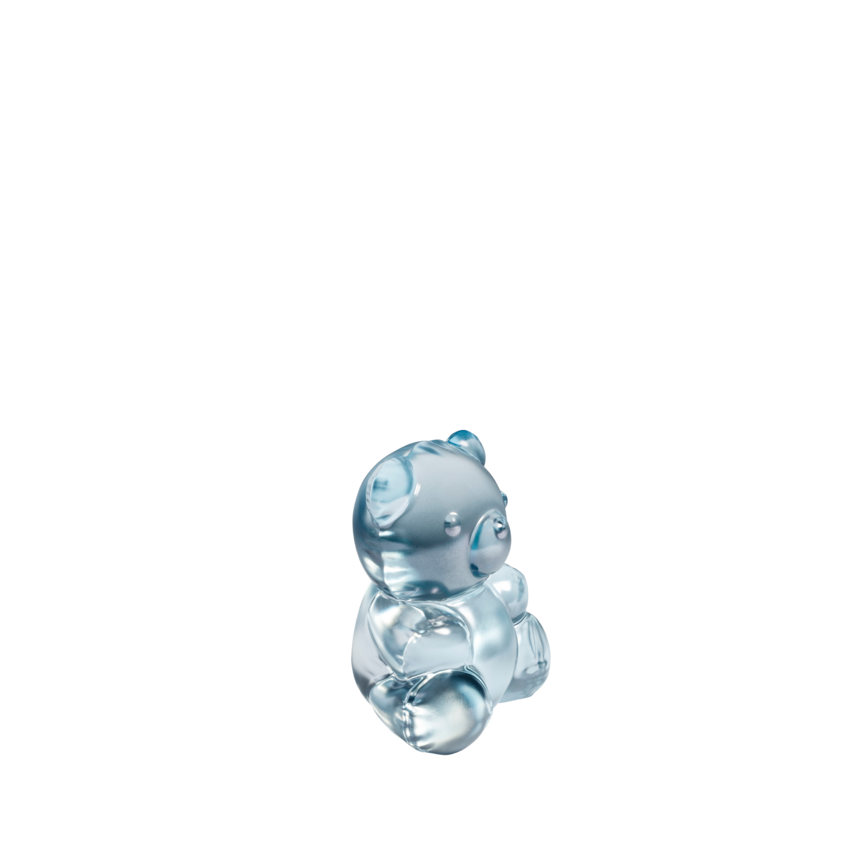 Lalique Teddy Air scultura orsetto cristallo blu Size S