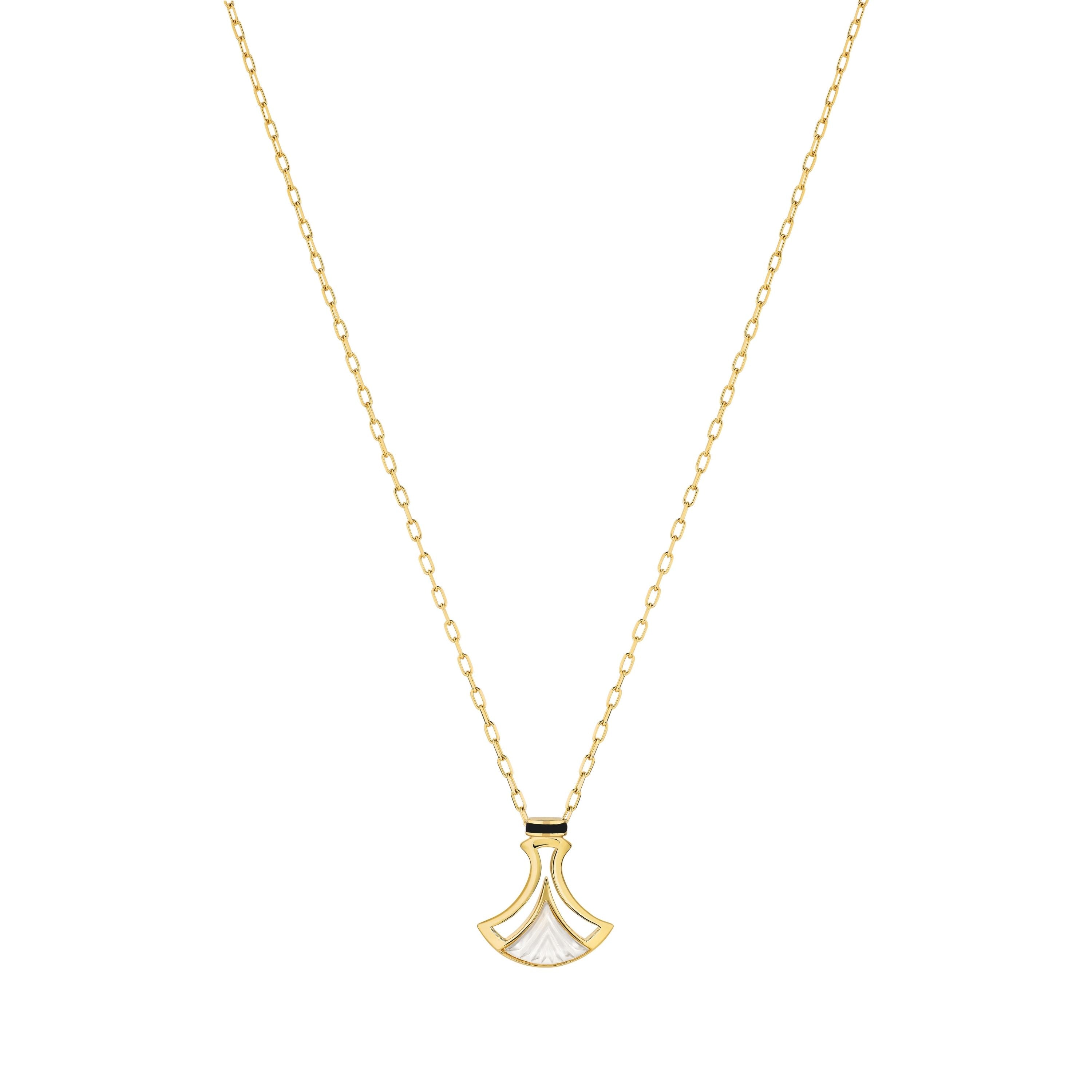 Lalique Larcade collana cristallo ottone oro donna
