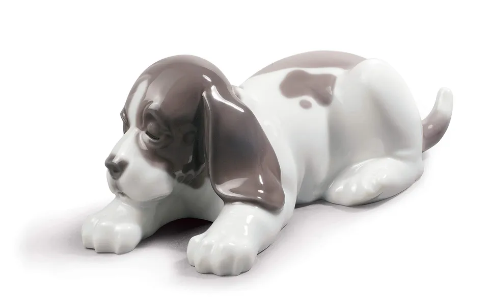 Lladró Sculture Cane Dormiglione Figurina Cucciolo Porcellana