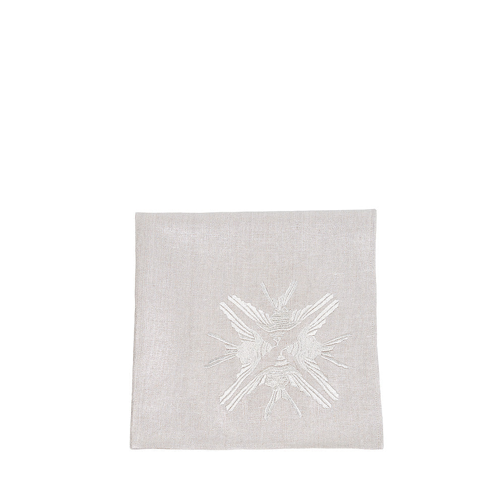 Lalique Hirondelles tovagliolo ricamato rondini
