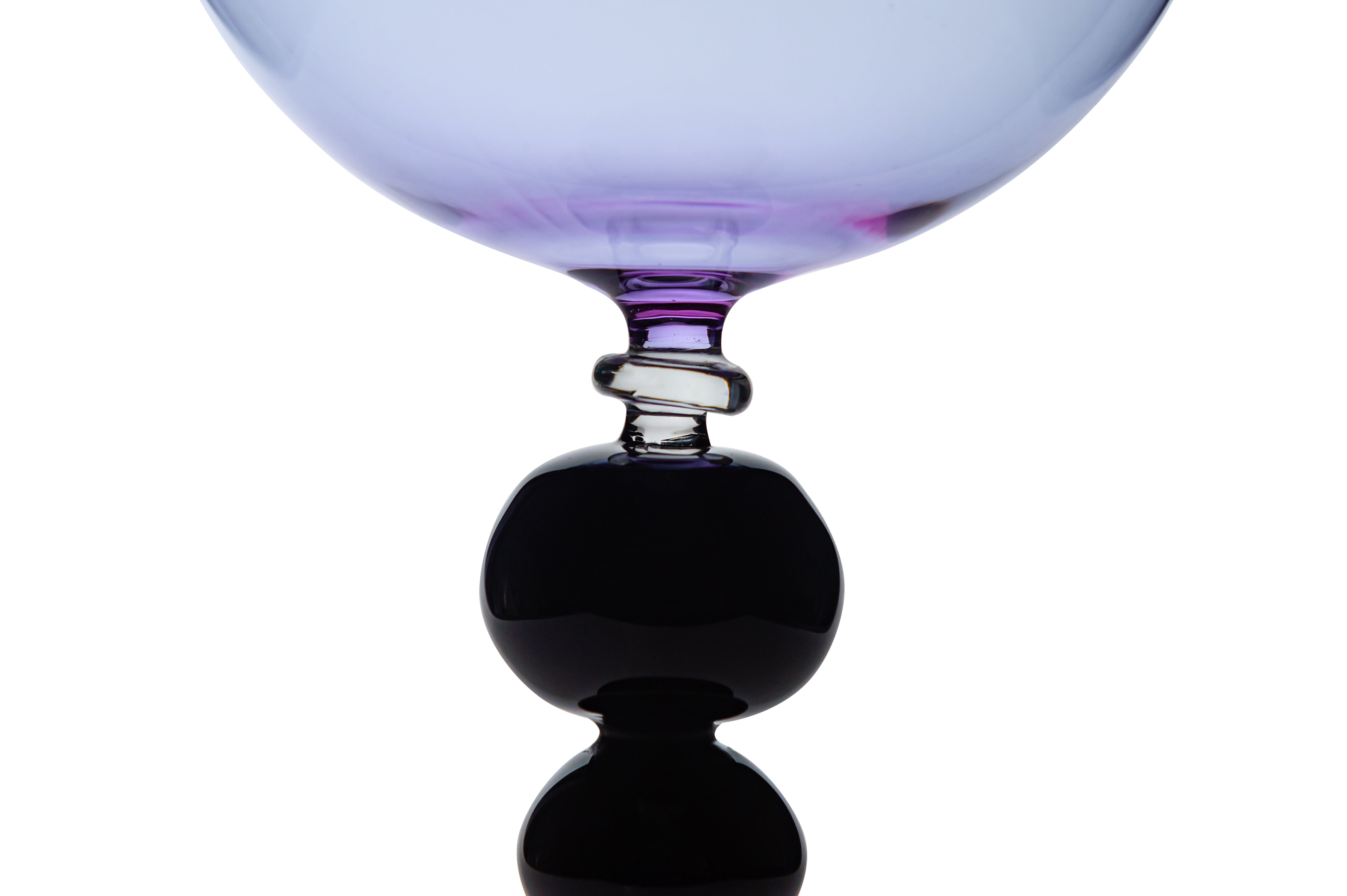 Vaporetto Luna scultura vetro rosa viola 24 cm