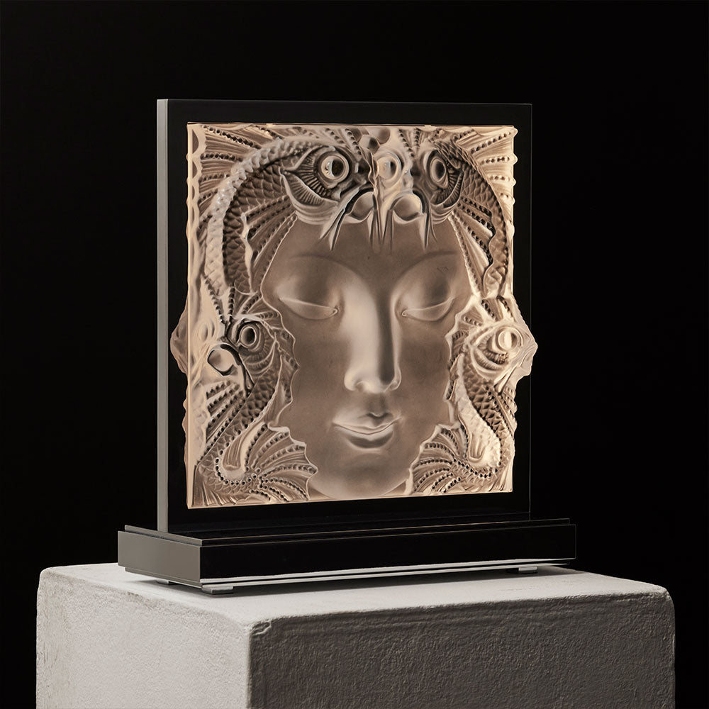 René Lalique Masque de Femme lampada tavolo cristallo