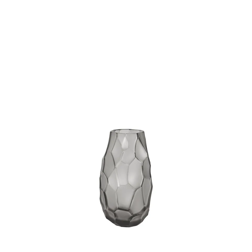 Lalique Silex vaso piccolo cristallo grigio satinato taglia S