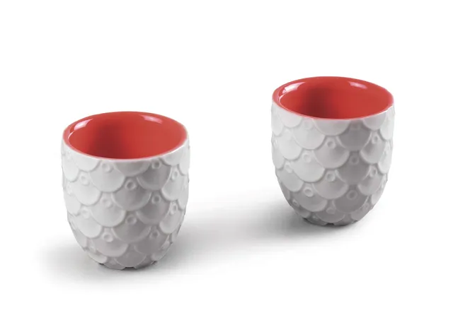 Lladró Drago Cinese set 2 tazze sake porcellana