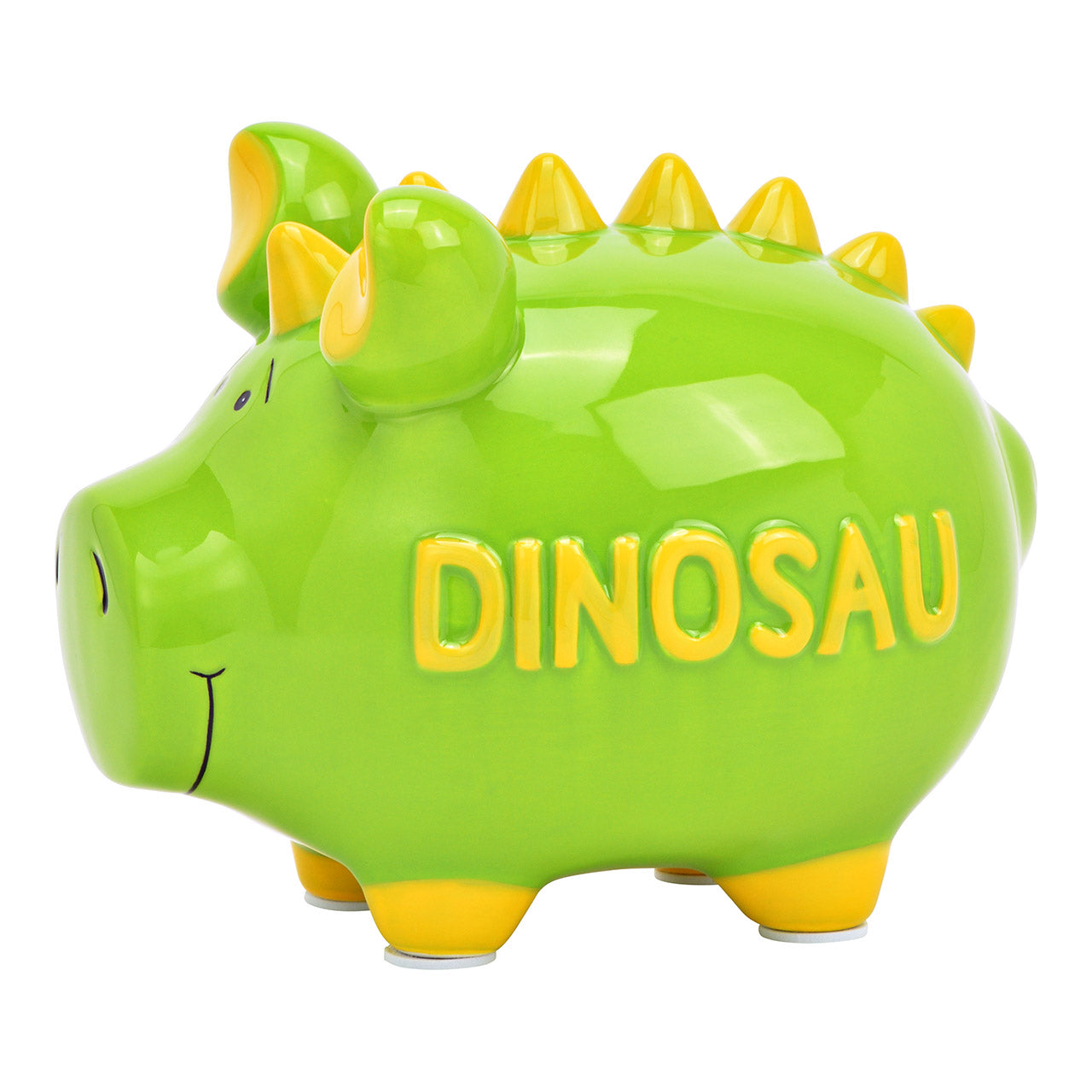 Sparschwein Dinosau salvadanaio maiale ceramica verde
