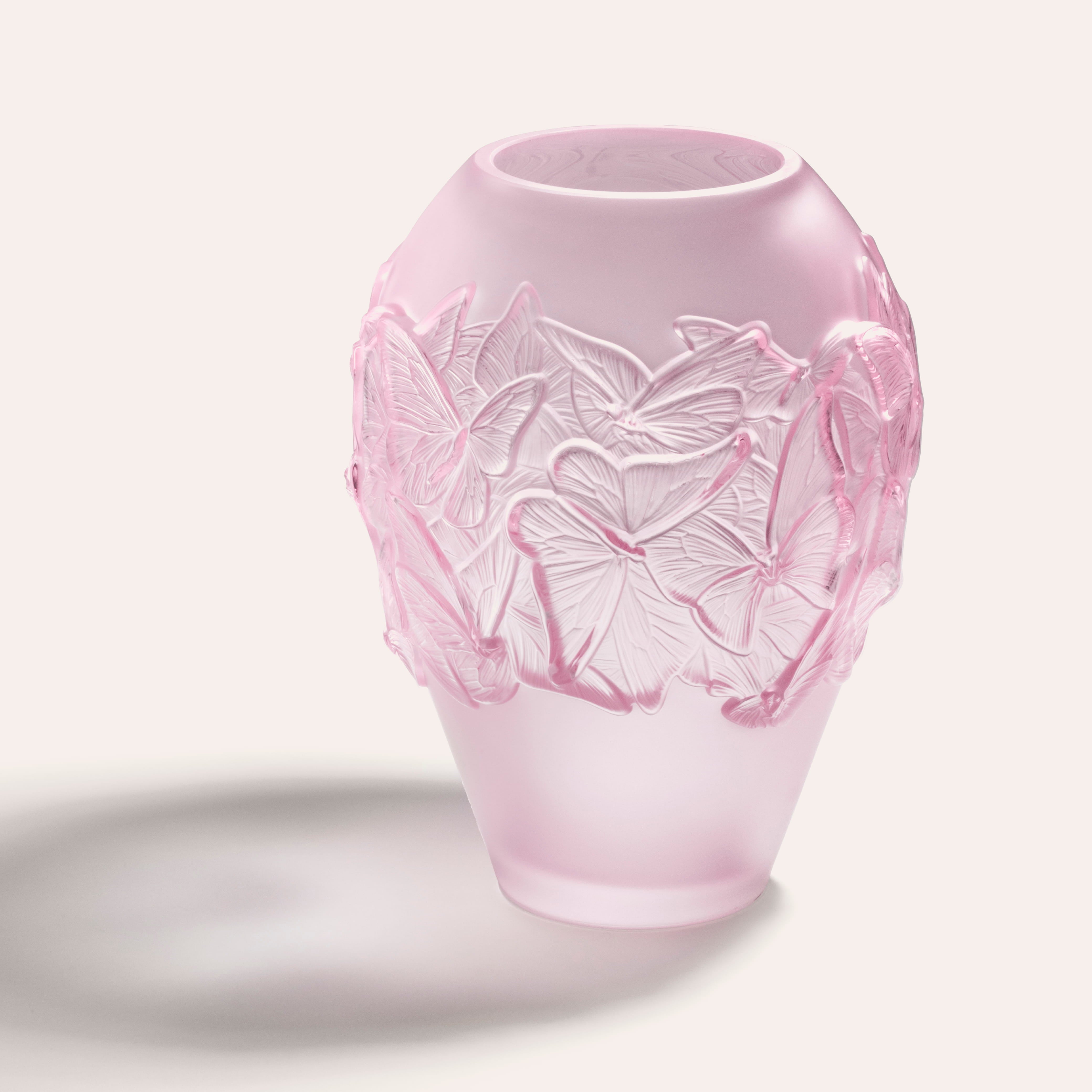 René Lalique Papillons vaso in cristallo taglia M farfalle