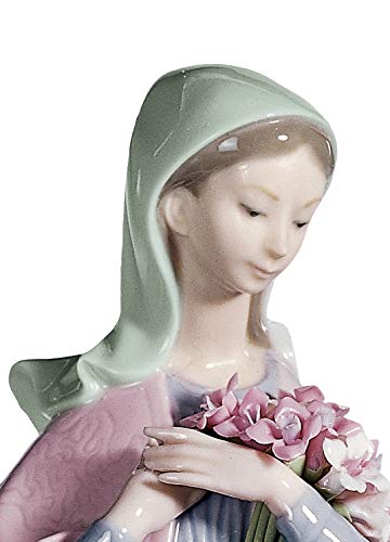 Lladró Sculture Vergine con Fiori Figurina Maria Porcellana