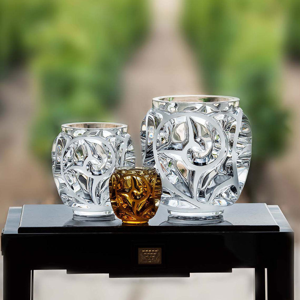 Lalique Tourbillons Vaso Piccolo Cristallo Ambra S