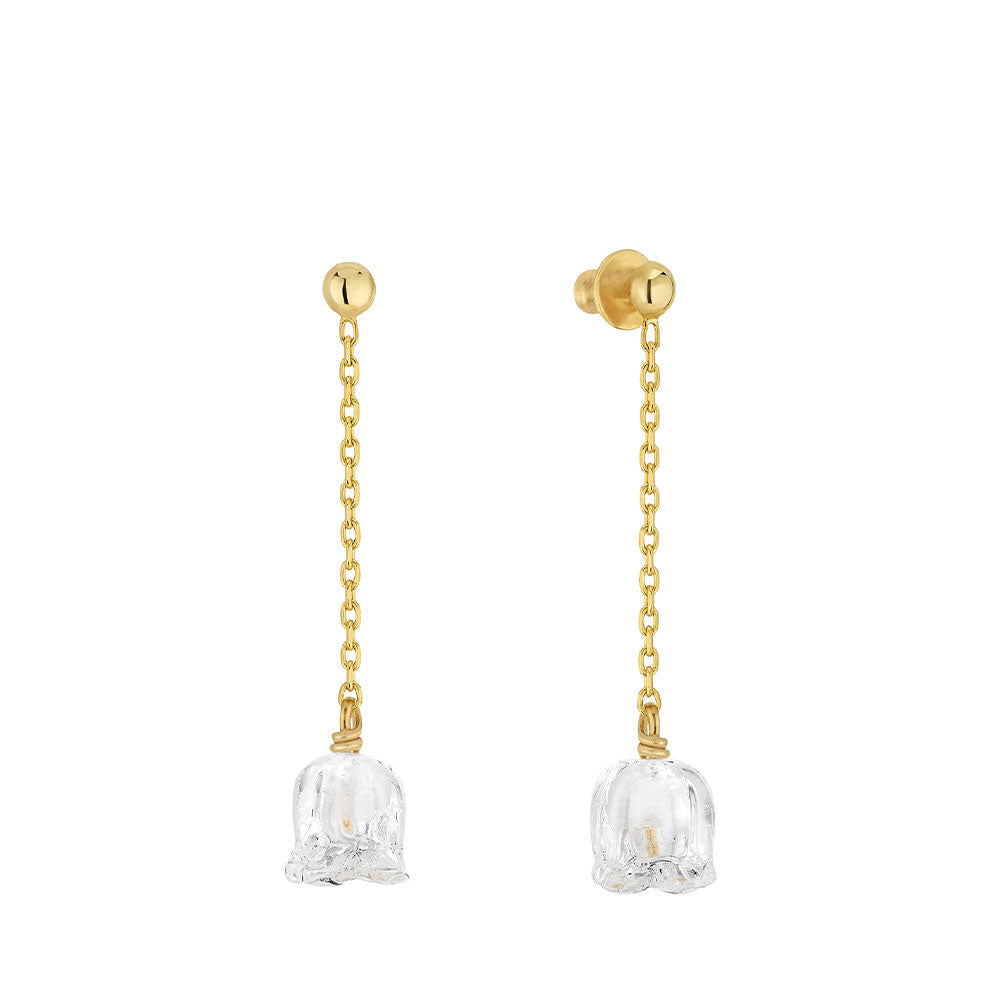 Lalique Muguet Long Earrings orecchini mughetto placcato oro