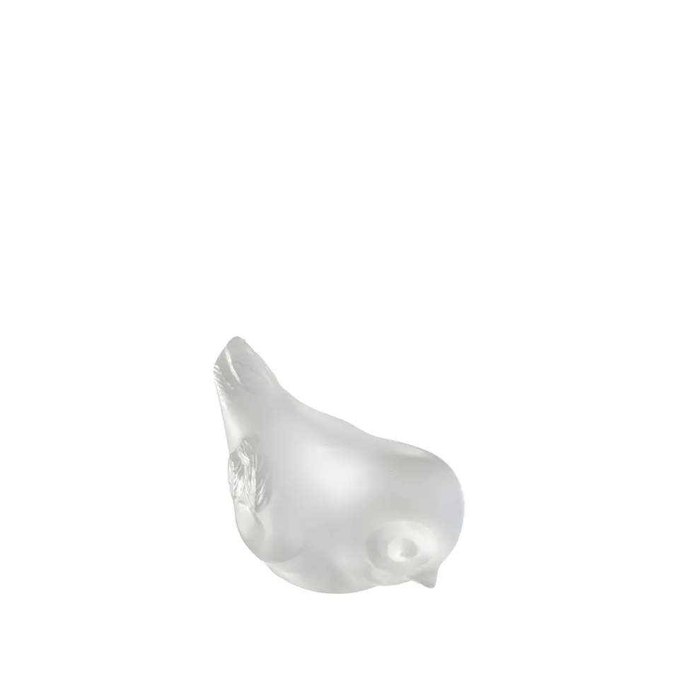 Lalique Piou-Piou Testa Bassa Scultura Cristallo Incolore