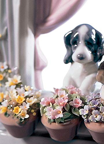 Lladró Finestra Fiorita figurina cani in porcellana