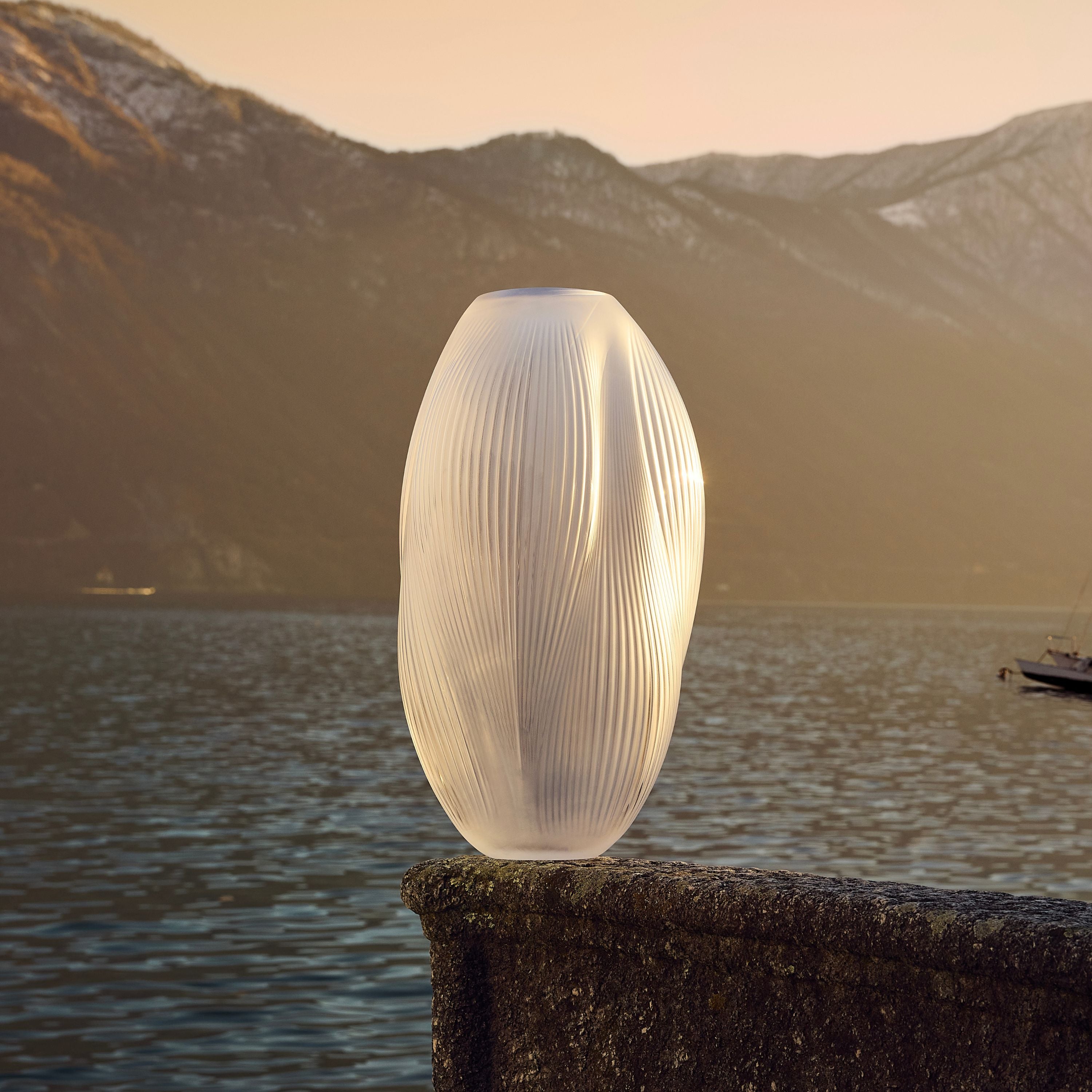 René Lalique Alizé vaso XXL in cristallo incolore