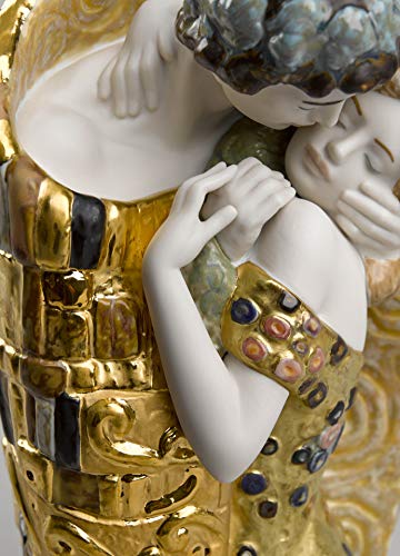 Lladró Alta Porcellana Bacio di Klimt scultura oro