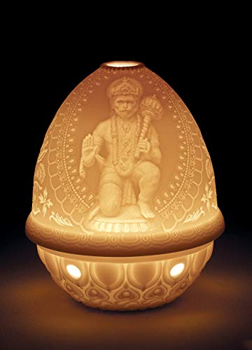 Lladró Hanuman litofania porcellana LED ricaricabile