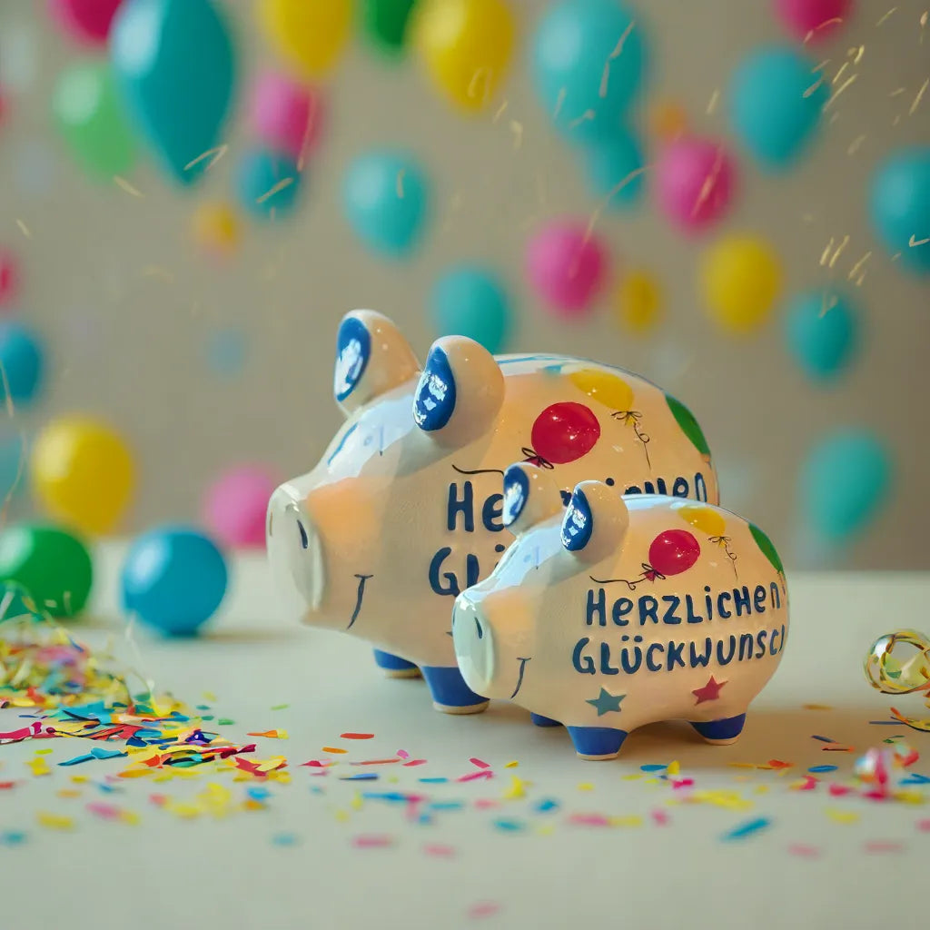 Sparschwein Company Kleinschweine Herzlichen Glückwunsch salvadanaio piccolo