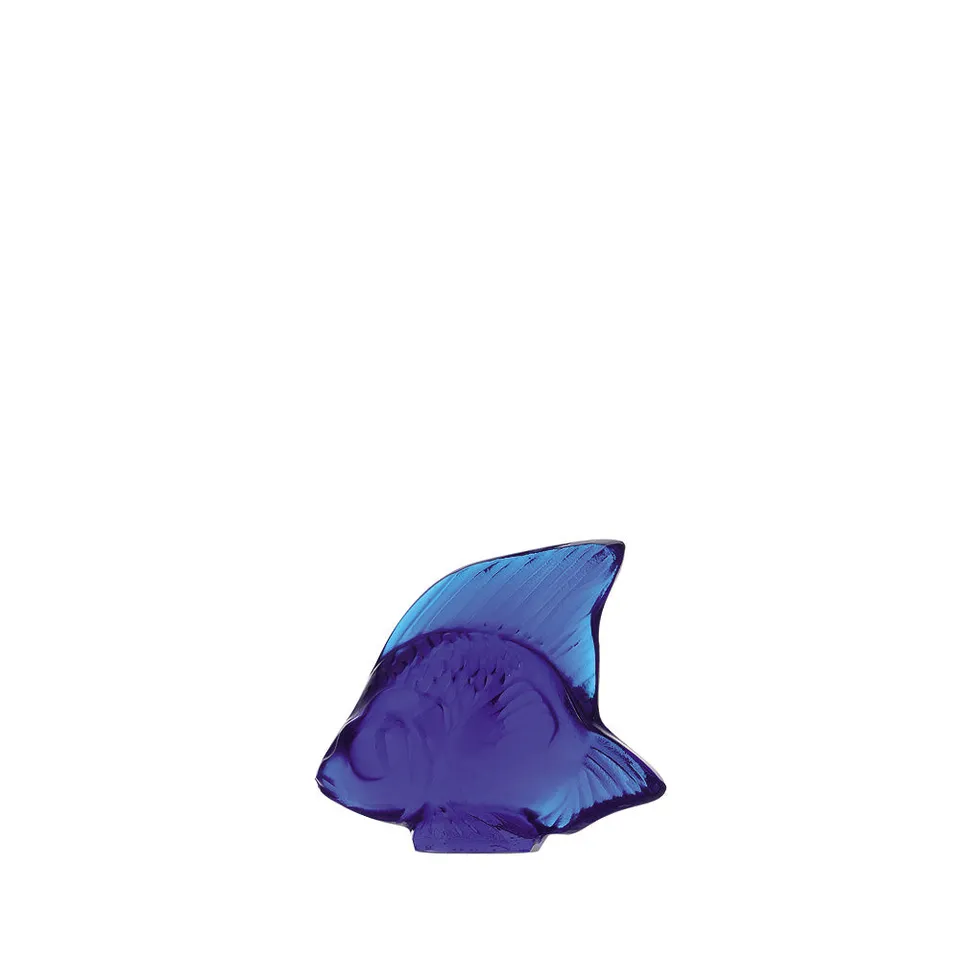 René Lalique Scultura Pesce Blu Cap-Ferrat Taglia S Cristallo