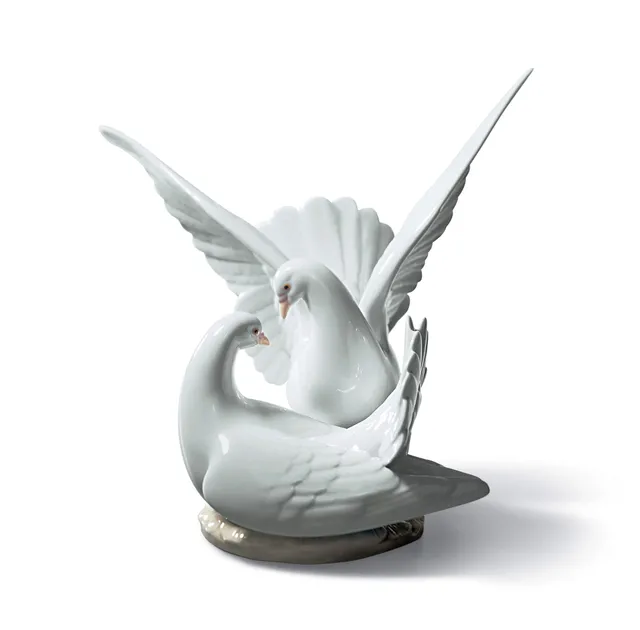 Lladró Sculture Nido d'Amore figurina colombe amore
