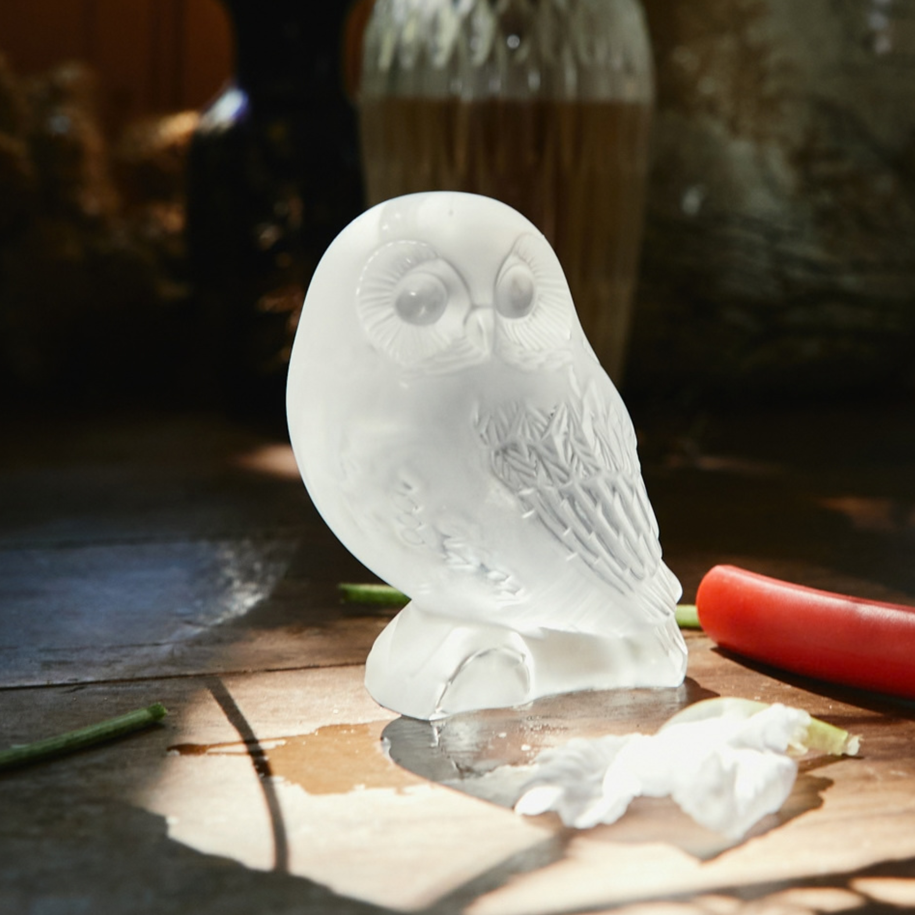 Lalique Shivers Scultura Gufo in Cristallo Incolore