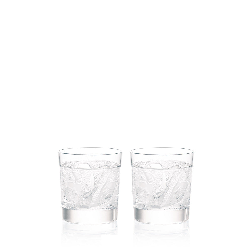 Lalique Hulotte Old Fashion Tumbler Cristallo Set 1 Vetro