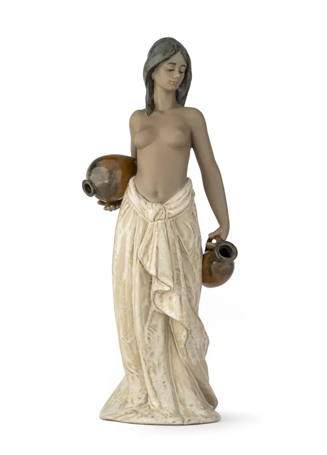 Lladró Sculture Acquaiola Figurina Porcellana Donna