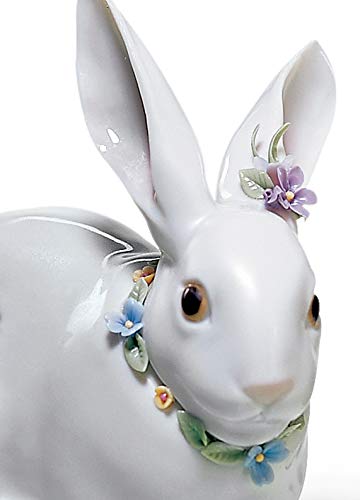 Lladró Sculture Coniglio con Fiori Figurina Porcellana