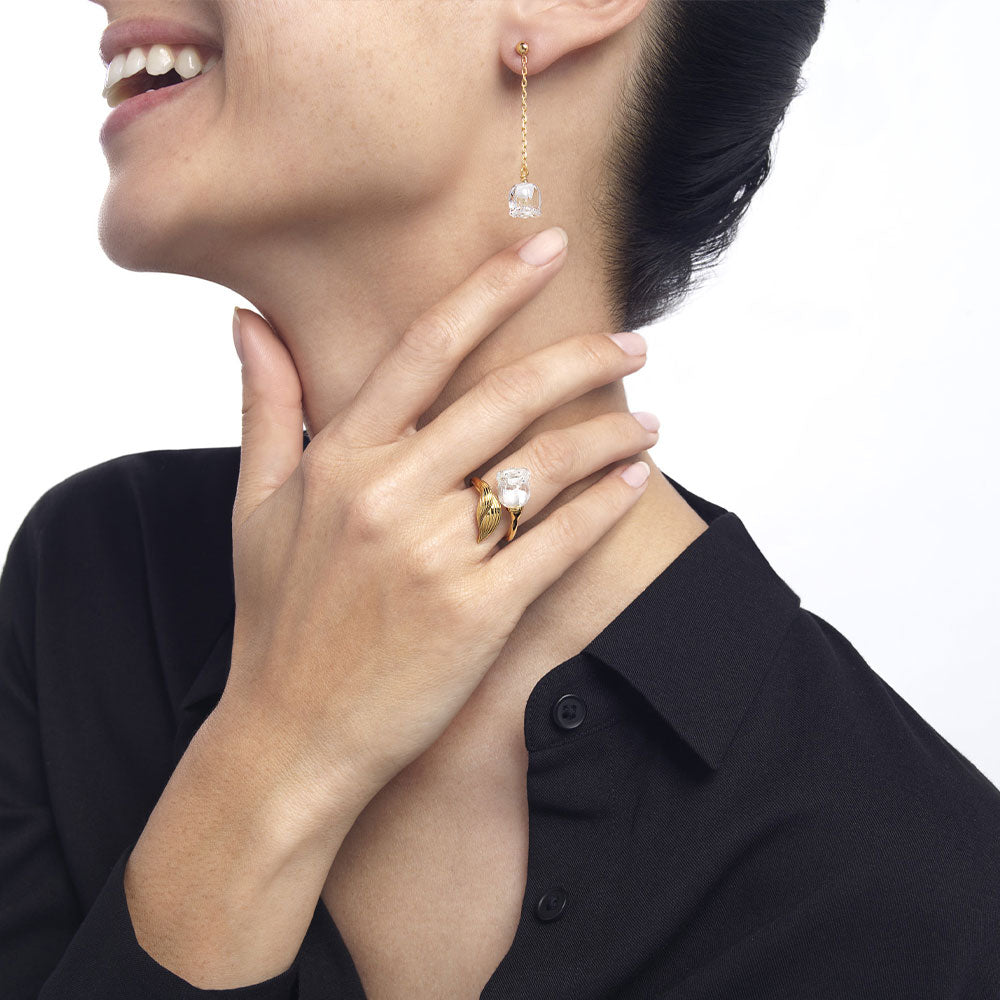 Lalique Muguet Long Earrings orecchini mughetto placcato oro