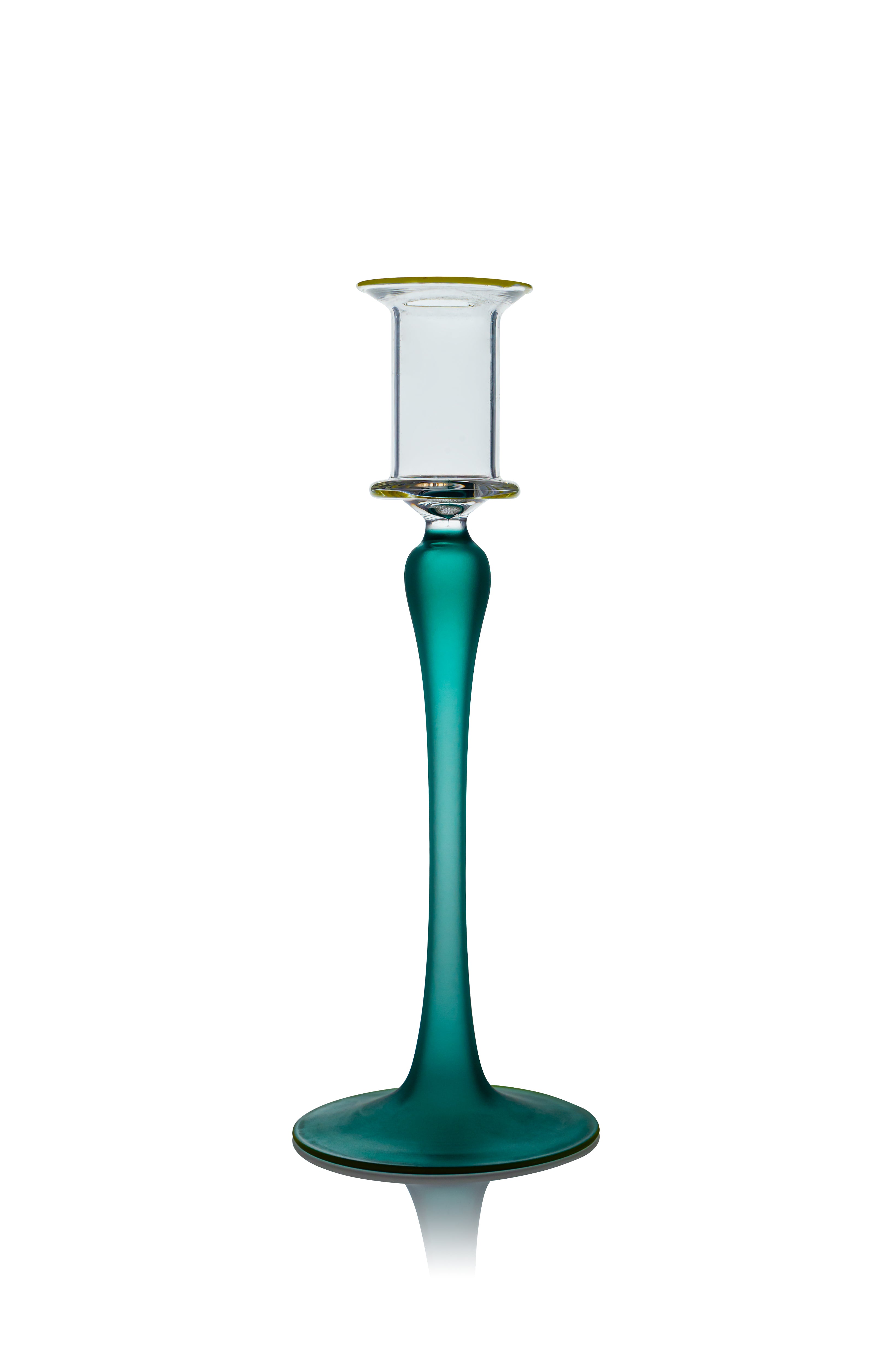 Vaporetto Luce candeliere vetro borosilicato verde 22 cm