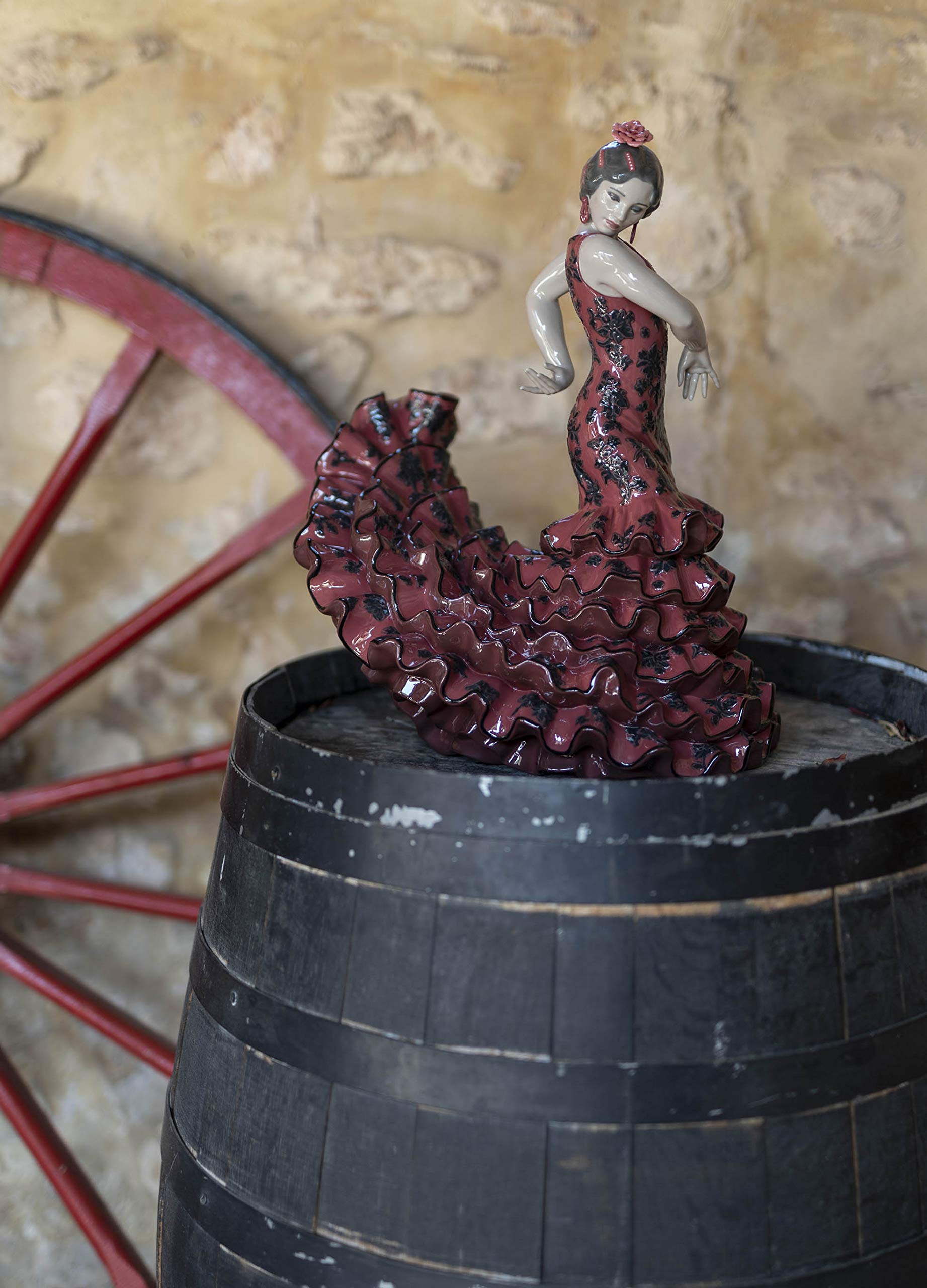Lladró Flamenco scultura donna porcellana rossa