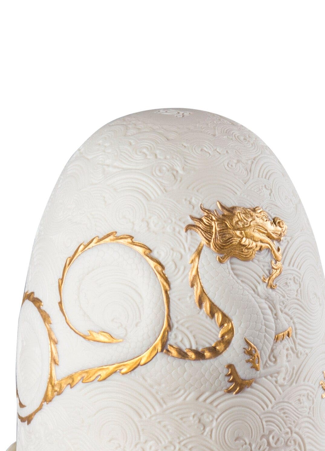 Lladró Dragons Dome lampada tavolo porcellana oro