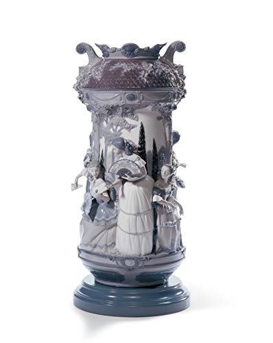 Lladró Accessori Vaso Damas Giardino porcellana grigio argentato